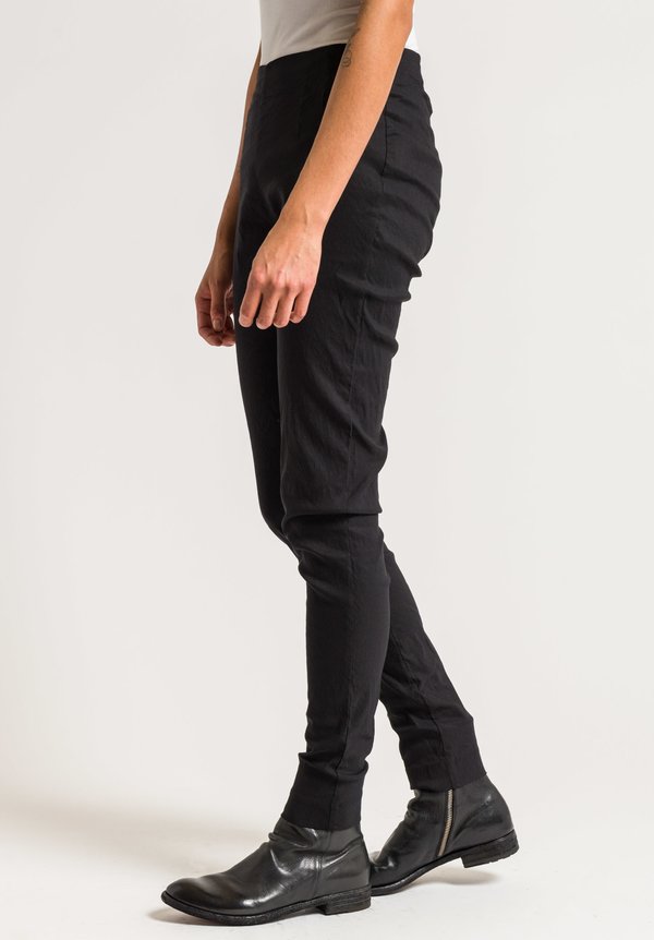 Rundholz Stretch Cotton/Linen Skinny Pants in Black