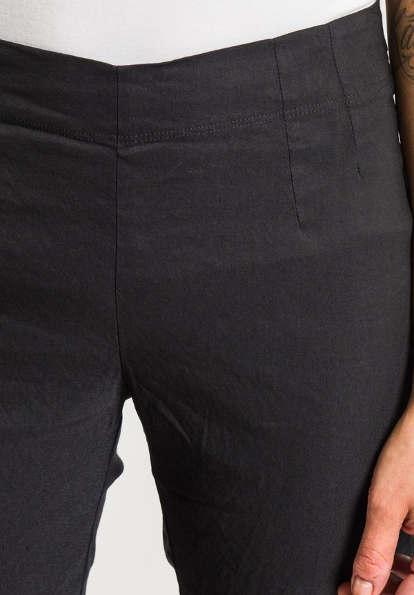 Rundholz Stretch Cotton/Linen Skinny Pants in Black