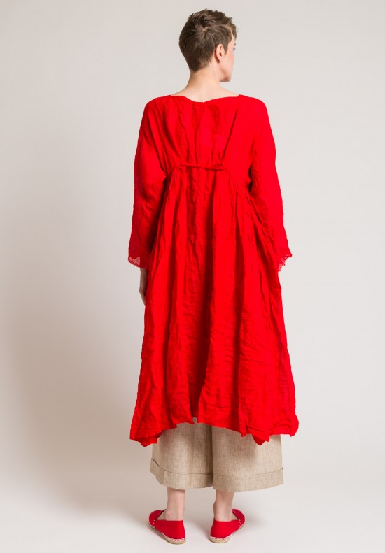 Daniela Gregis Washed Linen Newpride Long Dress in Red