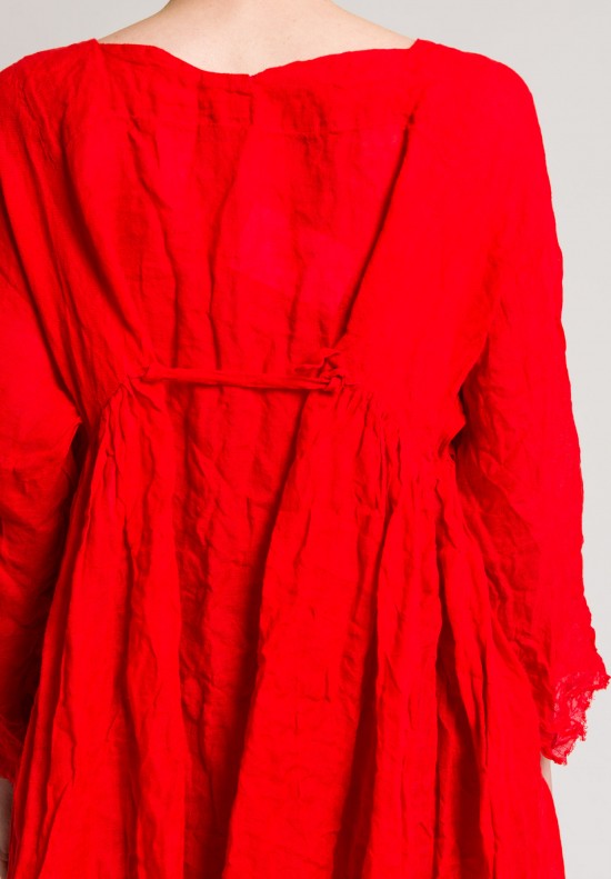 Daniela Gregis Washed Linen Newpride Long Dress in Red
