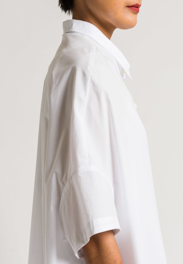 Rundholz Cotton Oversized Collar Shirt in White