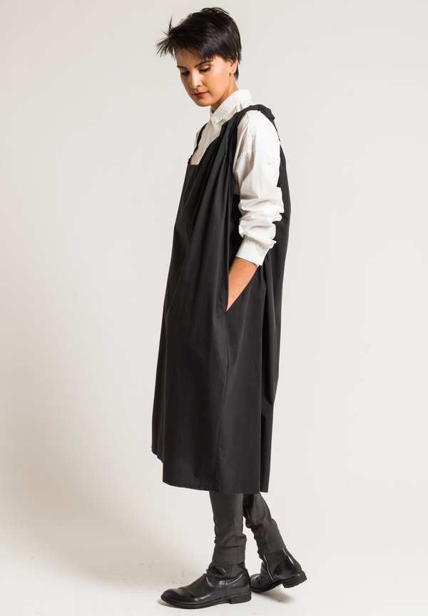 Rundholz Cotton Asymmetrical Oversized Dress in Black