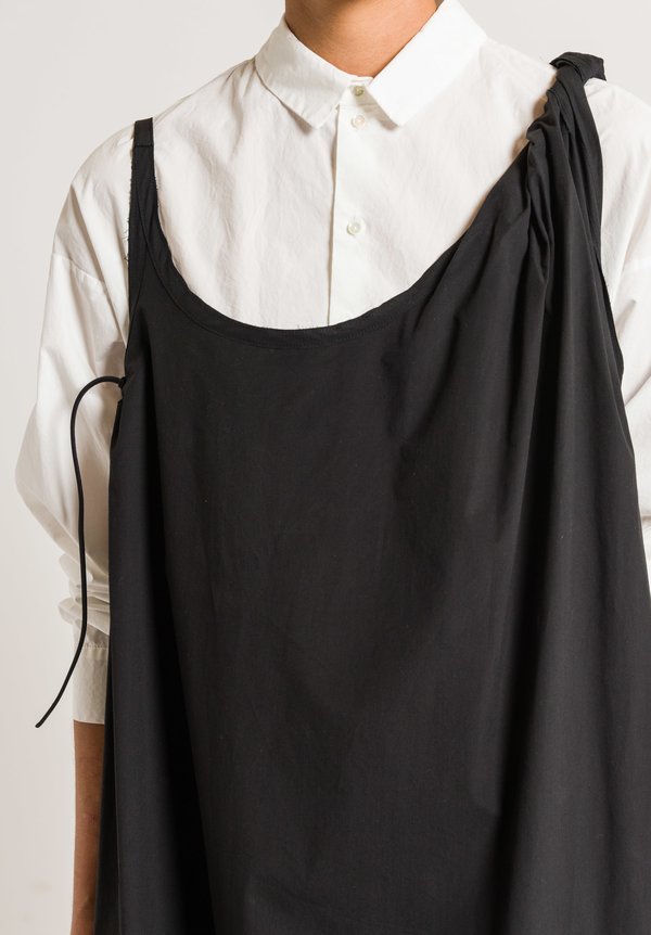 Rundholz Cotton Asymmetrical Oversized Dress in Black