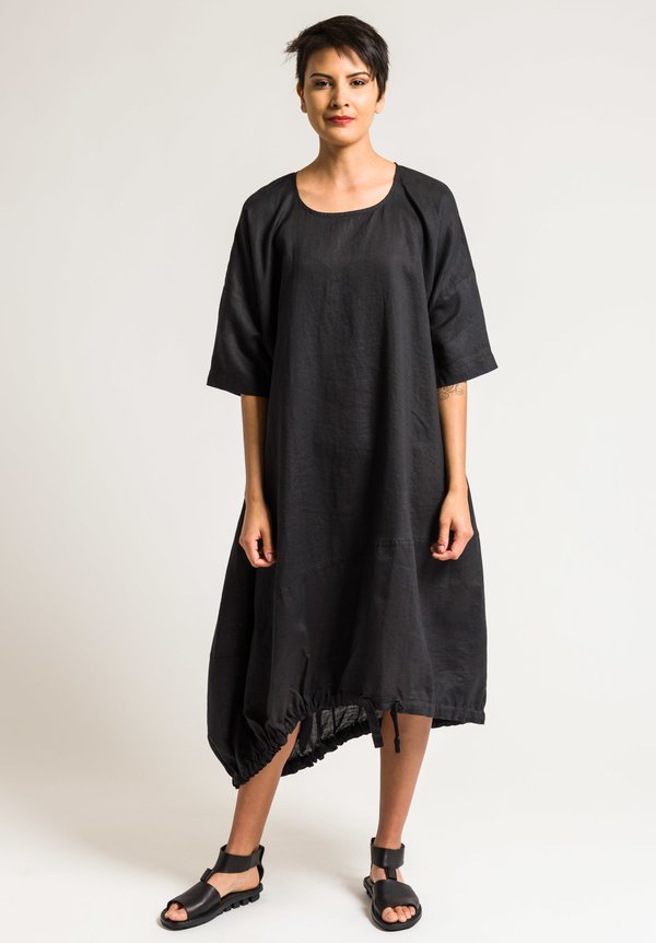 Rundholz Black Label Oversized Drawstring Hem Dress in Black | Santa Fe ...