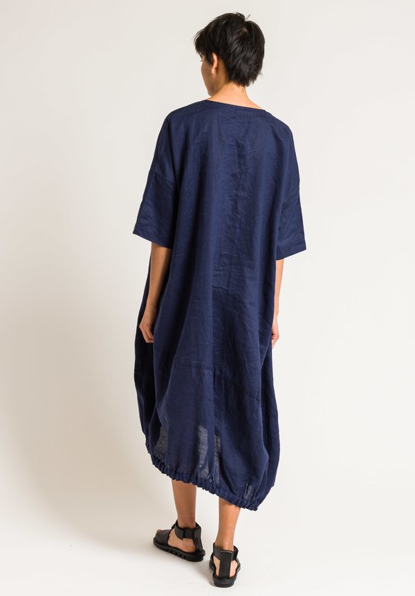 Rundholz Black Label Oversized Drawstring Hem Dress in Blue