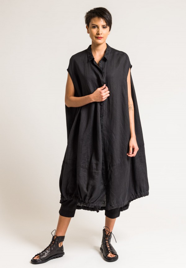 Rundholz Black Label Oversized Button Dress in Black | Santa Fe Dry ...
