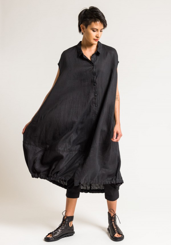 Rundholz Black Label Oversized Button Dress in Black