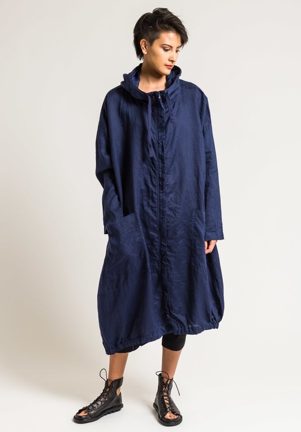 Rundholz Black Label Oversized Elastic Hem Long Jacket in Blue