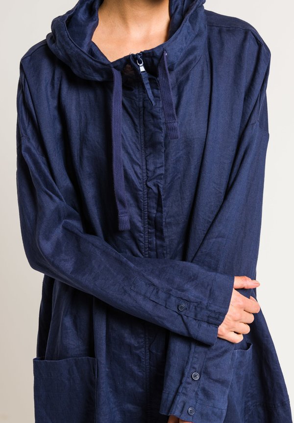 Rundholz Black Label Oversized Elastic Hem Long Jacket in Blue