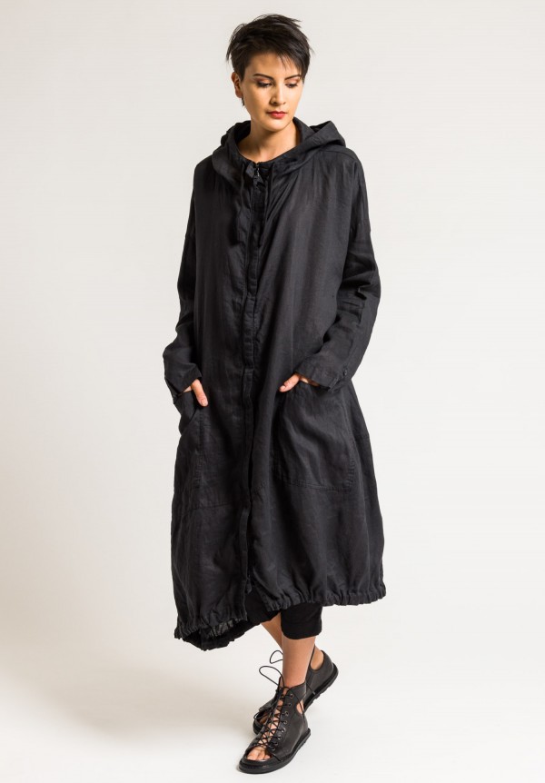Rundholz Black Label Oversized Elastic Hem Long Jacket in Black