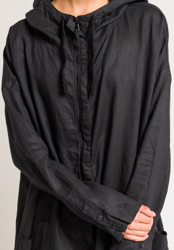 Rundholz Black Label Oversized Elastic Hem Long Jacket in Black