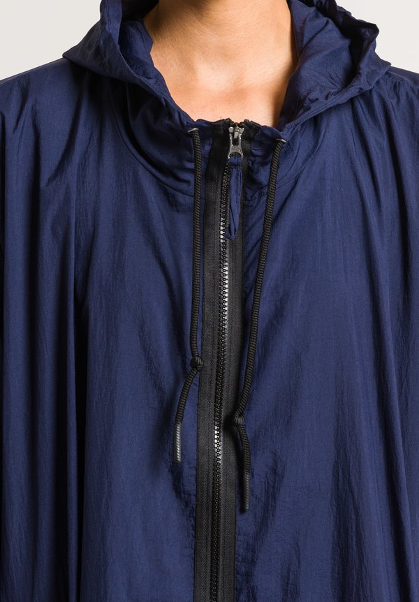 Rundholz Black Label Long Unstructured Nylon Jacket in Blue