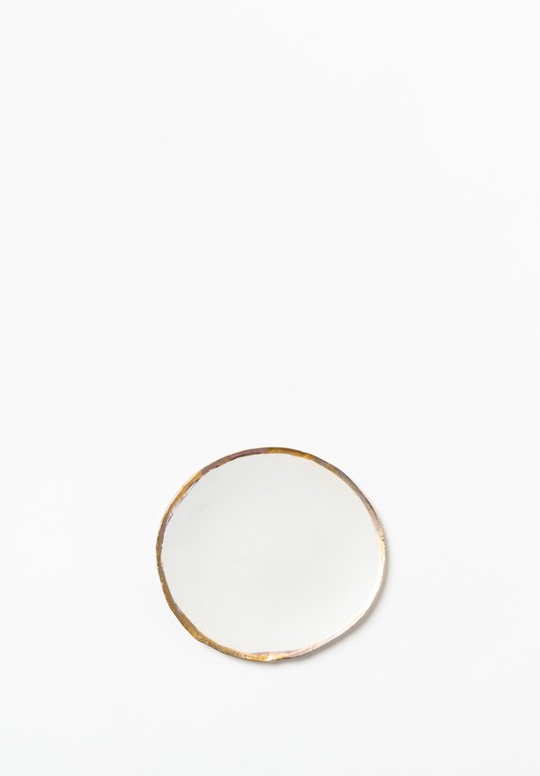 	Jan Burtz Porcelain Luster Bread Plate in White/Gold