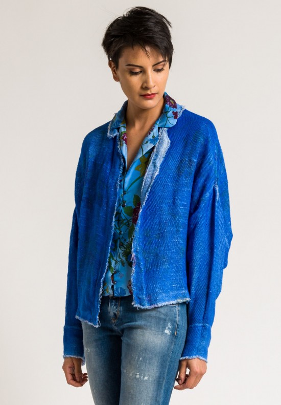 Avant Toi Linen/Cotton Mesh Floral Print Jacket in China