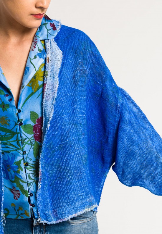 Avant Toi Linen/Cotton Mesh Floral Print Jacket in China