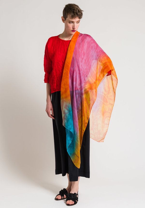 Etro Cashmere Ombre Scarf in Pink and Orange