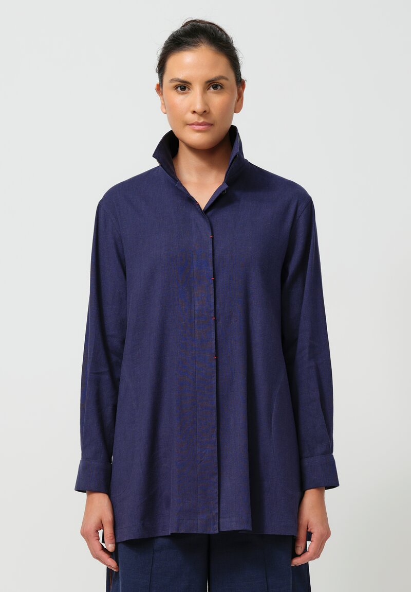 Sophie Hong Linen Shirt in Blue