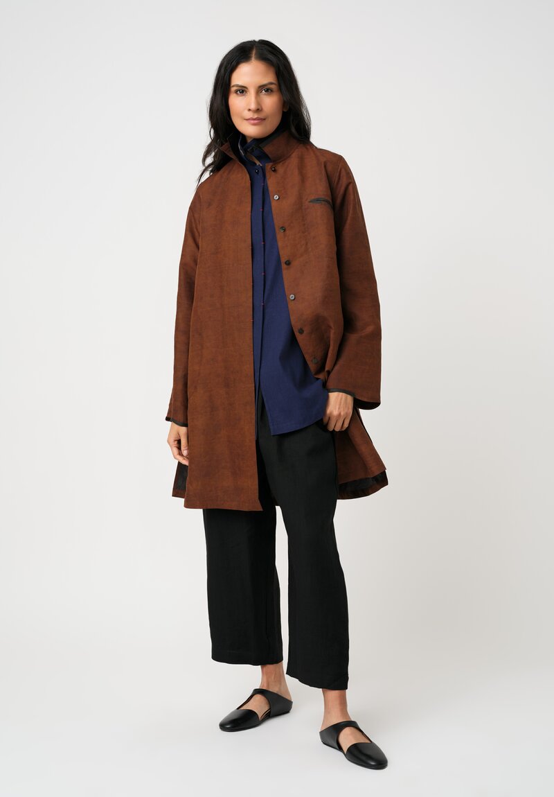 Sophie Hong Silk & Linen Shirt in Indigo