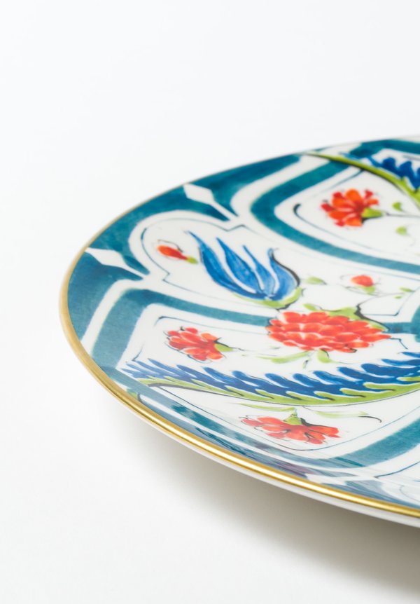 Izmir Ceramic Dining Plate in Floral Blue