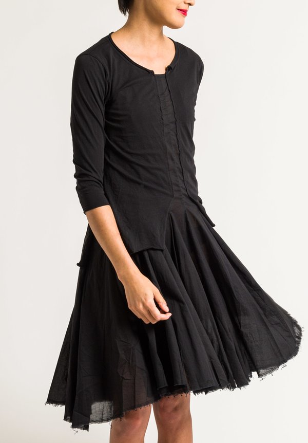 Rundholz Black Label Mock Top A-Line Dress in Black
