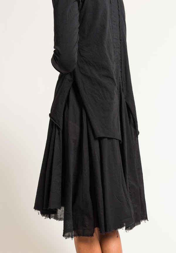 Rundholz Black Label Mock Top A-Line Dress in Black