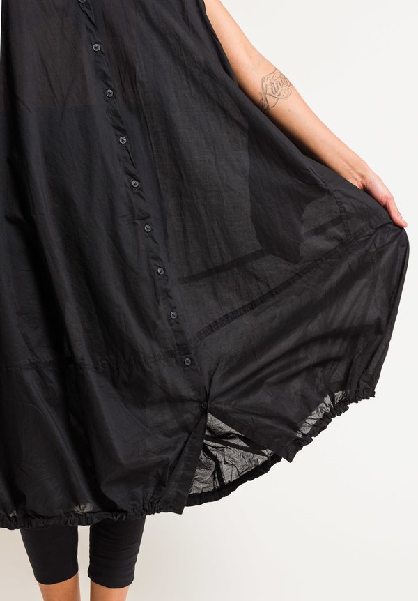 Rundholz Black Label Sheer Shirt Dress in Black