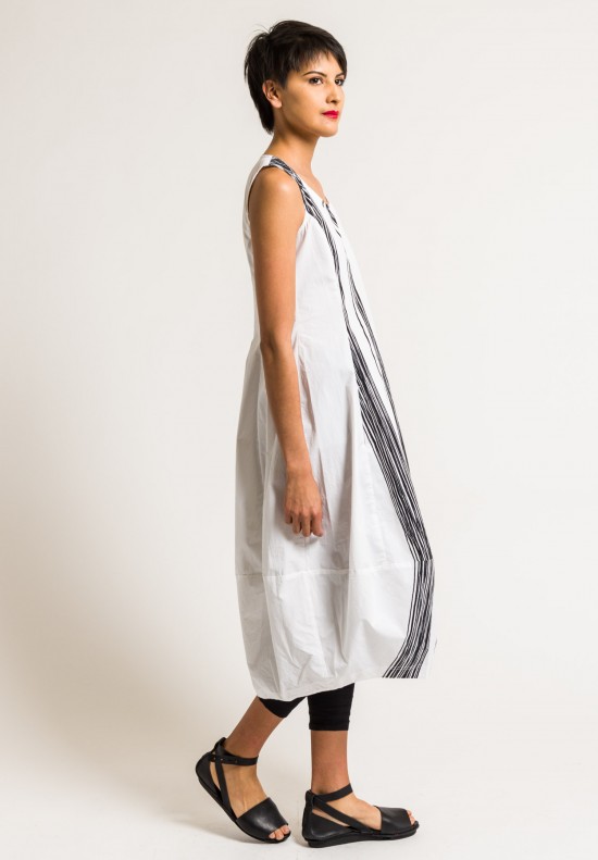 Rundholz Black Label Tulip Dress with Lines in White/Black | Santa Fe ...