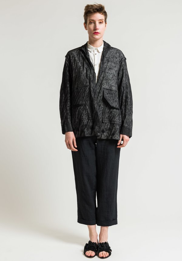 Boboutic Paper/Cotton Open Jacket in Black/White