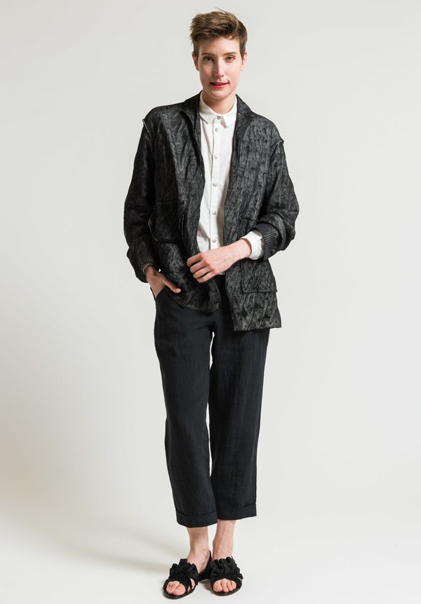 Boboutic Paper/Cotton Open Jacket in Black/White