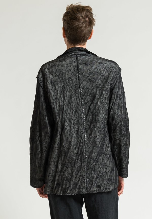 Boboutic Paper/Cotton Open Jacket in Black/White