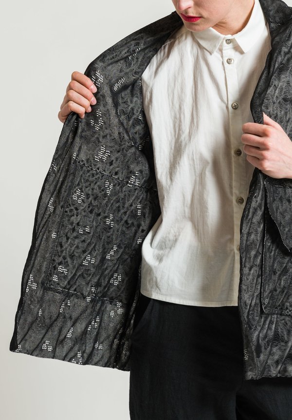 Boboutic Paper/Cotton Open Jacket in Black/White