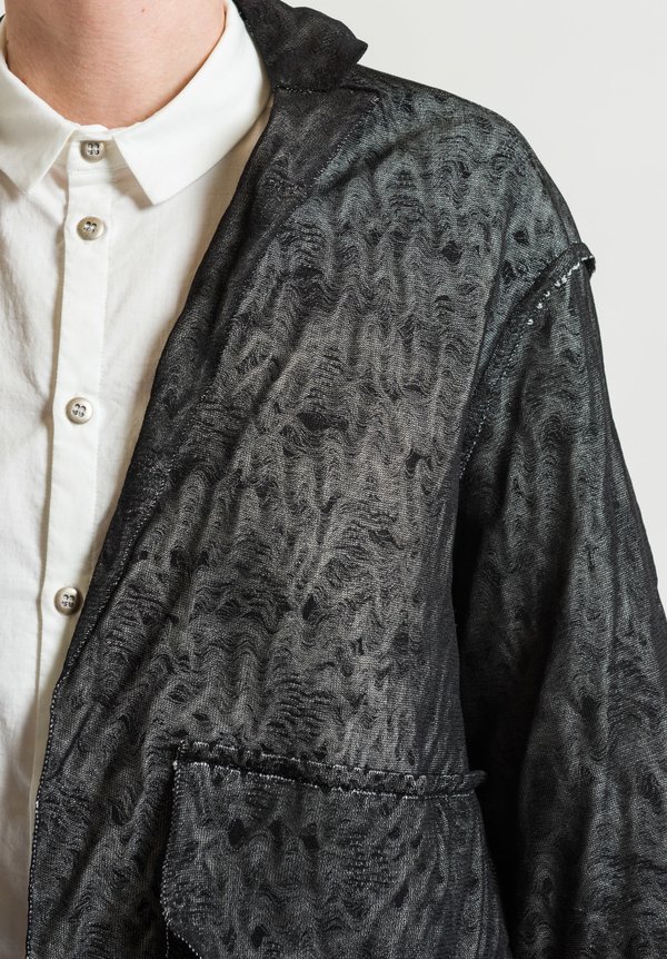 Boboutic Paper/Cotton Open Jacket in Black/White