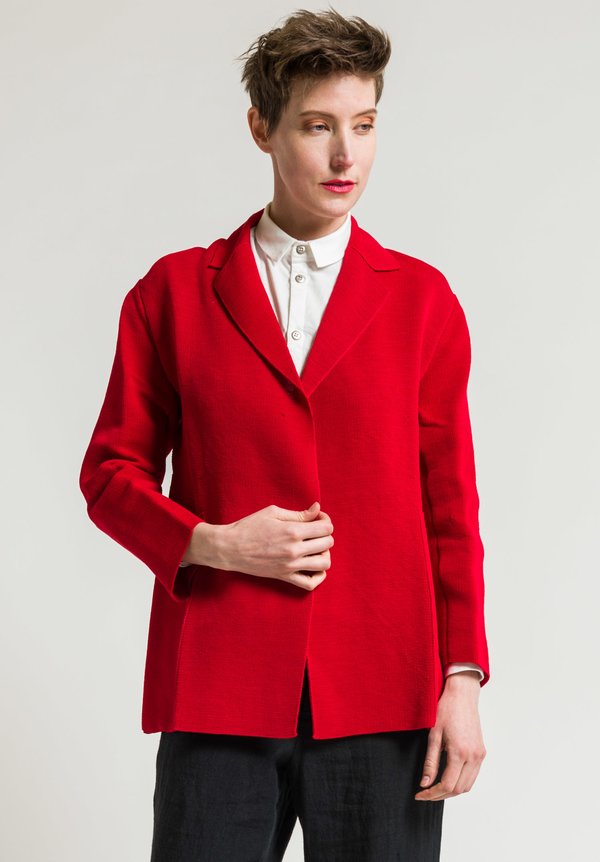 Boboutic Textured Open Jacket in Red