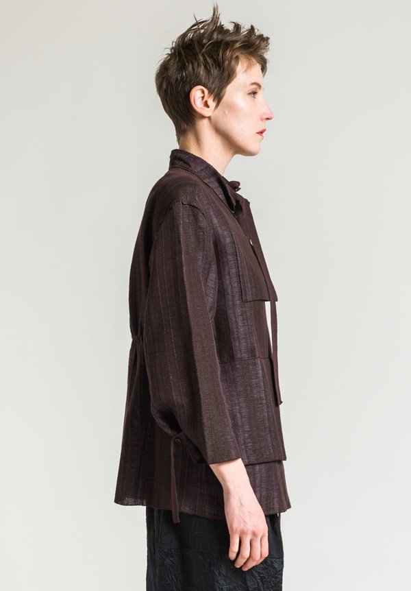 Boboutic A-Line Jacket with Pockets in Grey/Brown