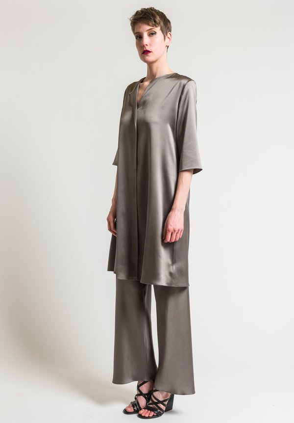 Peter Cohen Silk 3/4 Sleeve Ethic Tunic in Lead