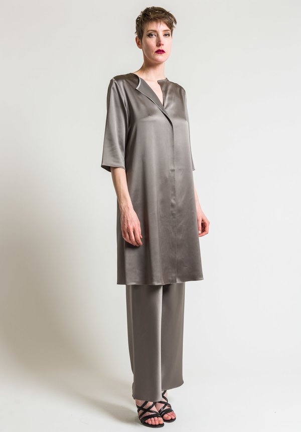 Peter Cohen Silk 3/4 Sleeve Ethic Tunic in Lead