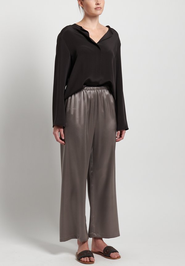 Peter Cohen Silk Cropped Pants in Lead