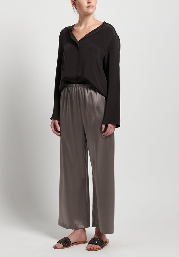 Peter Cohen Silk Cropped Pants in Lead