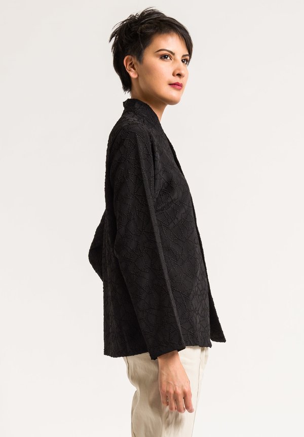 Nuno Patchwork Embroidery Shirt in Black