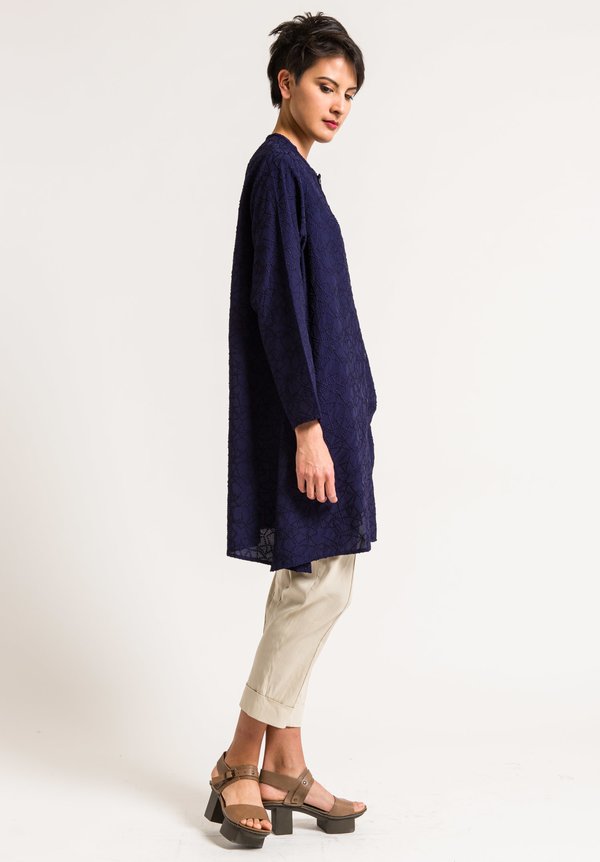 Nuno Patchwork Embroidery Tunic in Navy