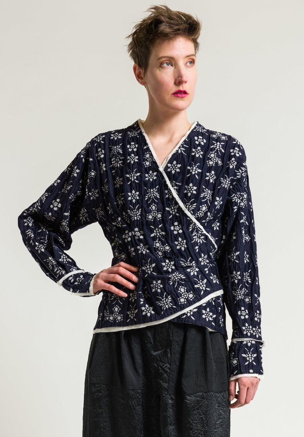 	Ms Min Knotted Wrap Jacket in Indigo Blue