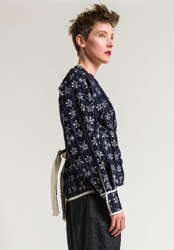 	Ms Min Knotted Wrap Jacket in Indigo Blue
