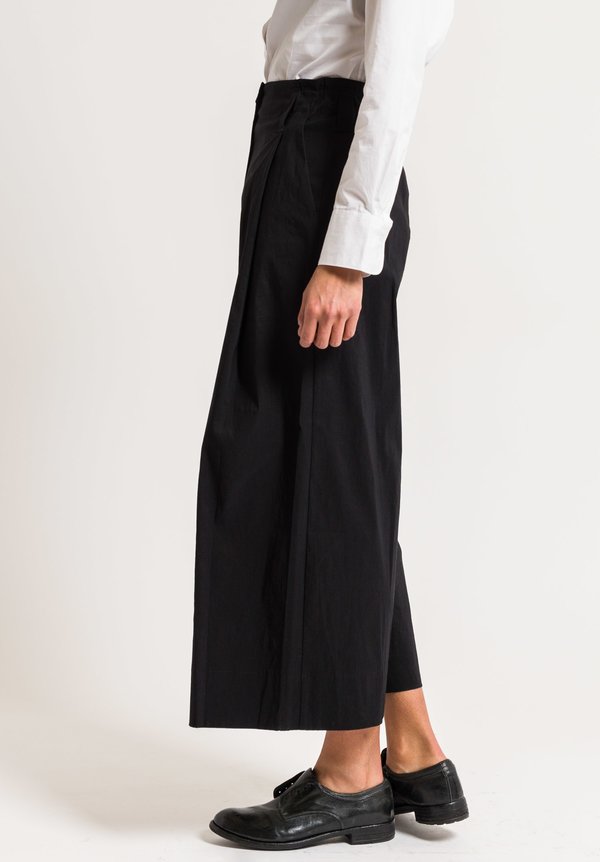 Peter O. Mahler Relaxed Wide Leg Culottes in Black