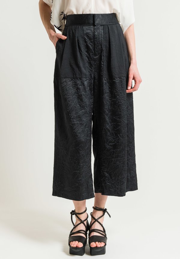 Ms Min Pleated Contrasting Pants in Black