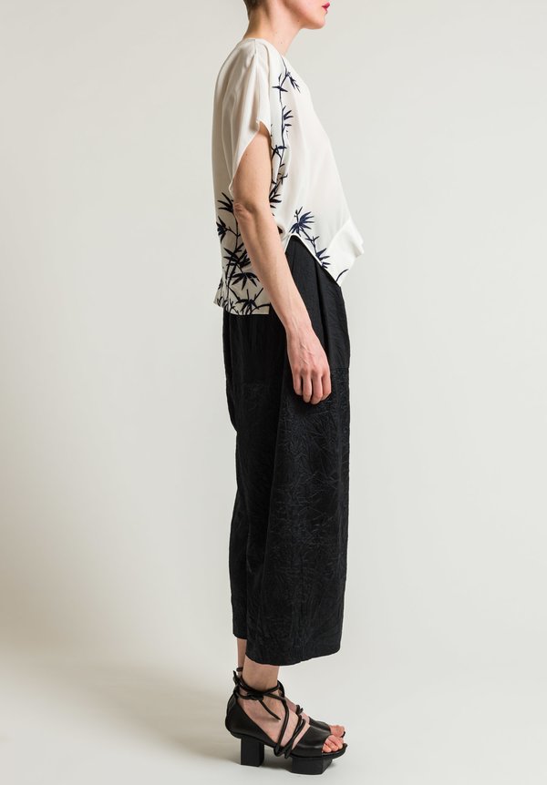 Ms Min Pleated Contrasting Pants in Black