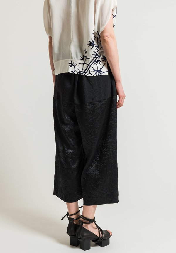 Ms Min Pleated Contrasting Pants in Black