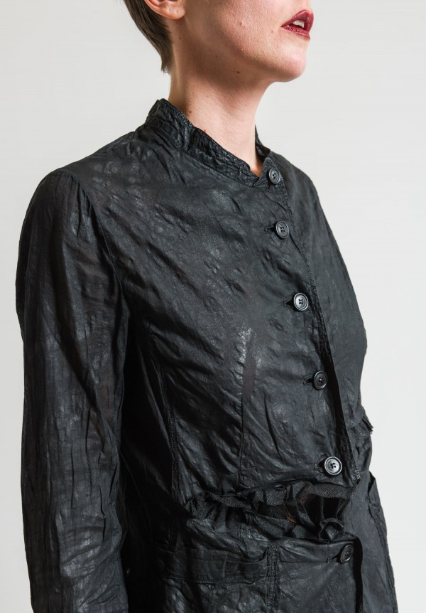 Rundholz Dip Asymmetric Jacket with Mesh in Black