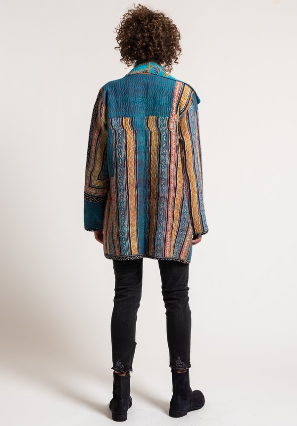 Mieko Mintz 4-Layer Pocket Jacket in Sapphire/ Marigold