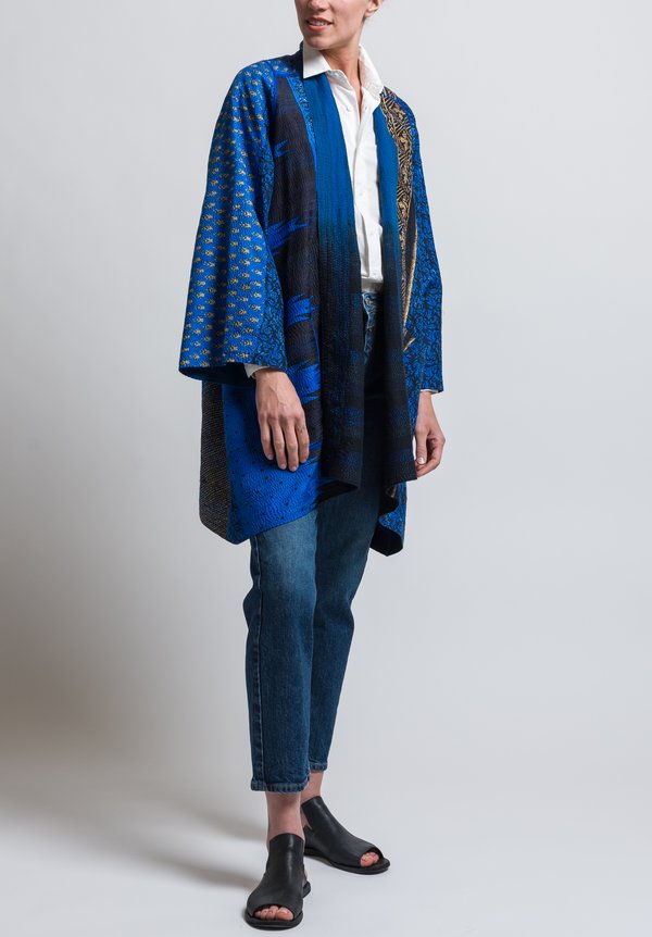 Mieko Mintz Ombre Print A-Line Jacket in Blue/Black	