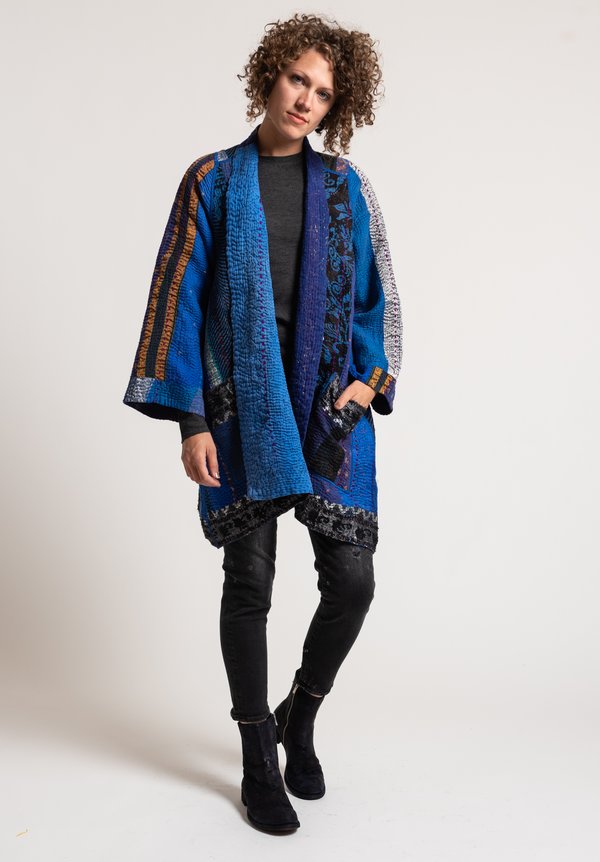 Mieko Mintz 4-Layer Stripe Ralli Jacket in Blue/Purple